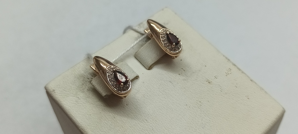 СКМИ585 СЕРЬГИ С КАМНЯМИ (Au 585)