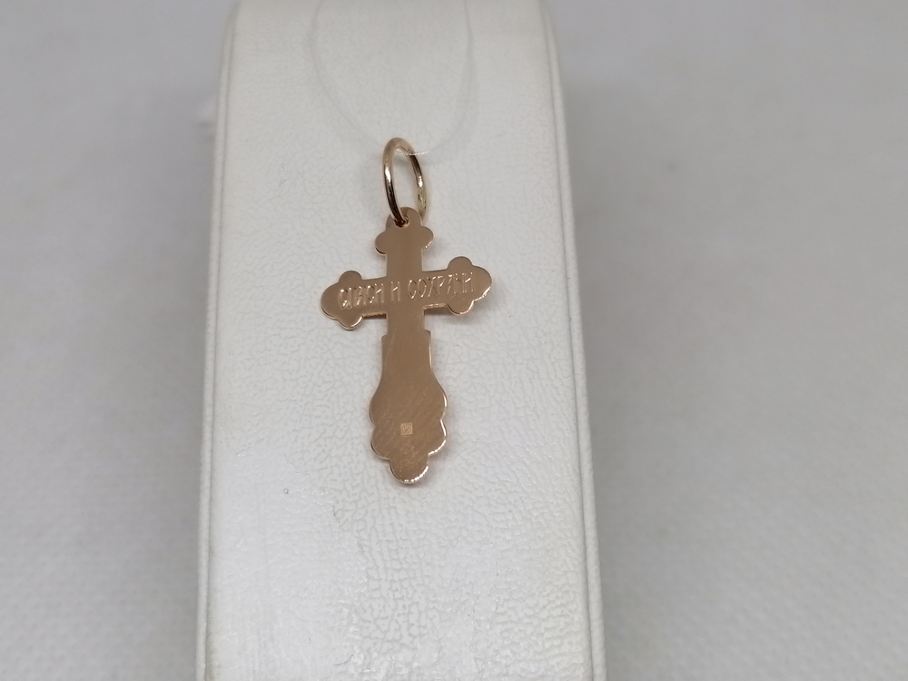 810-00273-10-00-00-02 ПОДВЕСКА КРЕСТ без камня (Au 585)