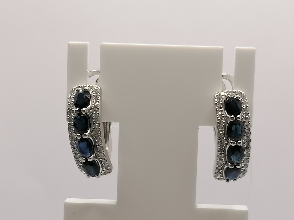 СЕРЬГИ Бриллиант, сапфир (Au 585)