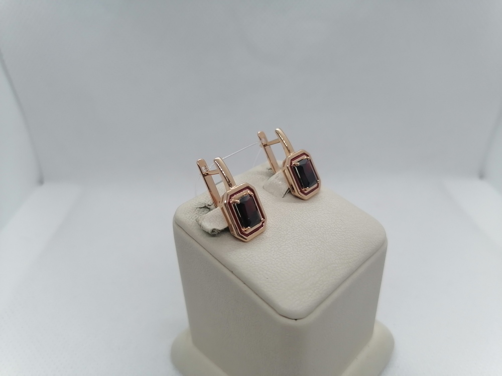 СЕРЬГИ ГРАНАТ (Au 585)