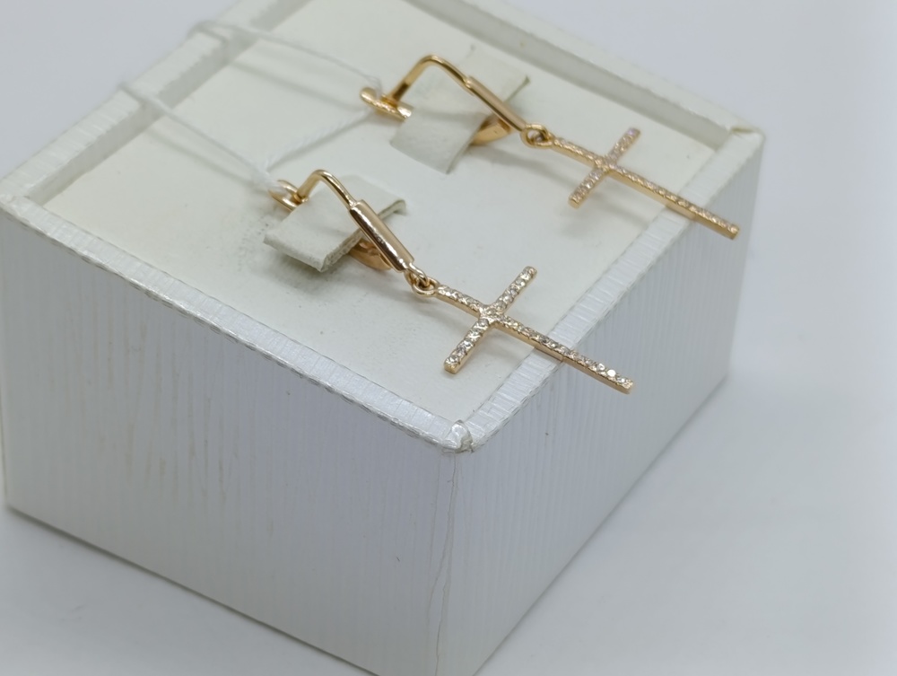 СКМИ585 СЕРЬГИ С КАМНЯМИ (Au 585)