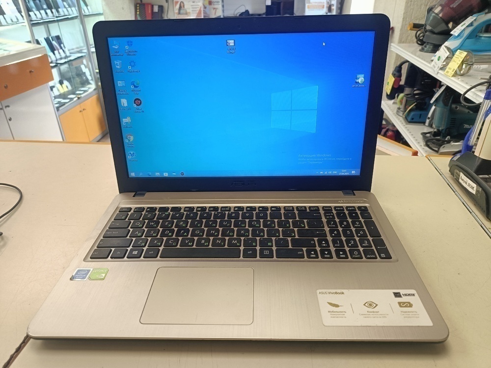 Ноутбук ASUS f540m; Pentium N5000, GeForce MX110, 4 Гб, 250 Гб, Нет