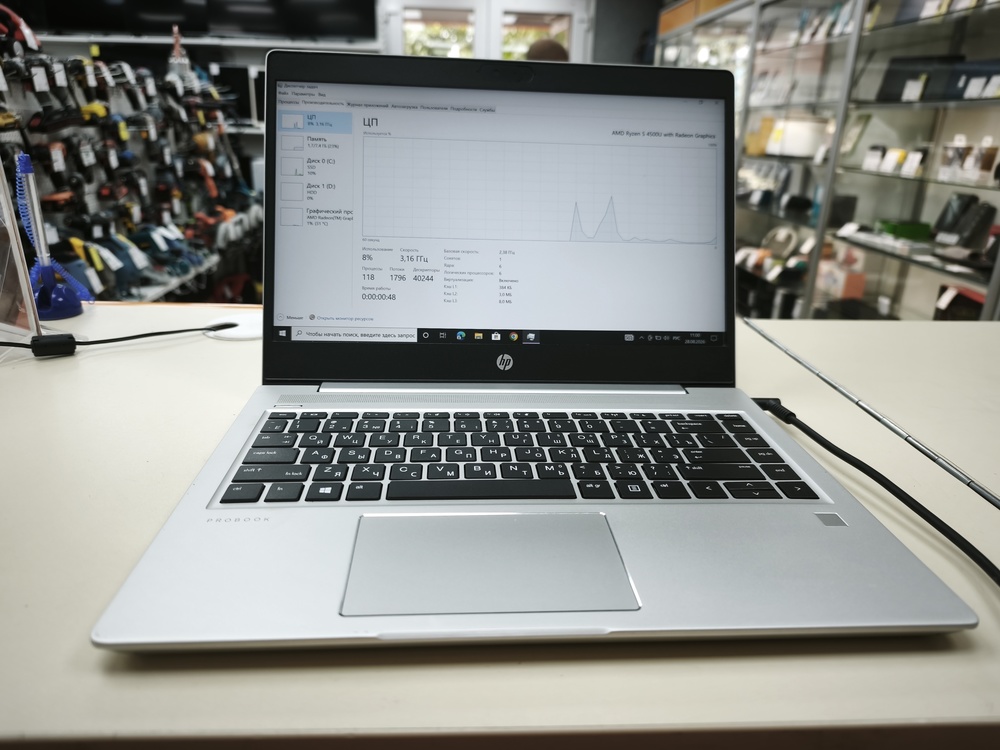 Ноутбук HP probook 445 g7; Ryzen 5 4500U, AMD Radeon (TM) Graphics, 8 Гб, 128 Гб, 500 Гб