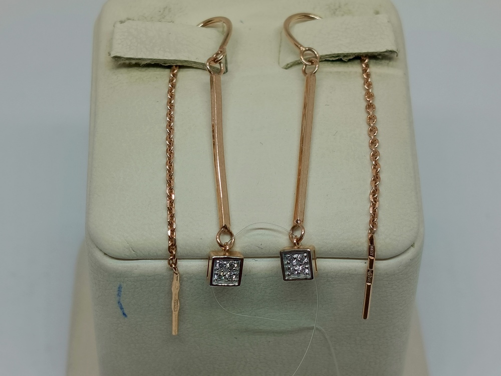 СЕРЬГИ ПРОДЕВКИ с камнями (Au 585)