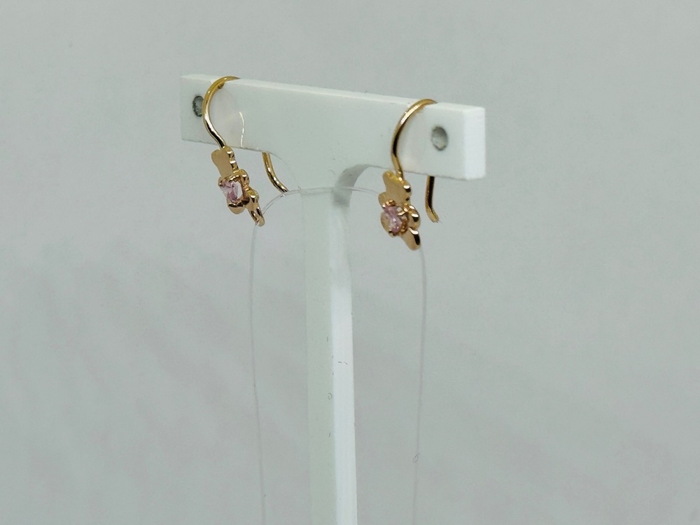 СЕРЬГИ ПЕТЕЛЬКА с камнем (Au 585)