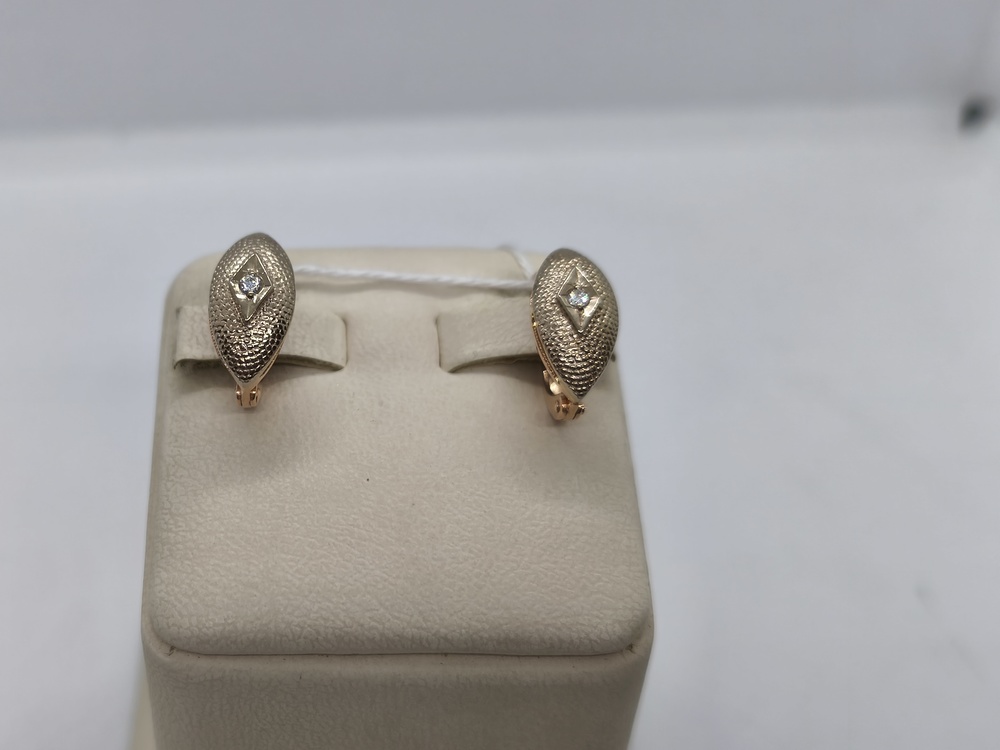 СКМ585 СЕРЬГИ С КАМНЕМ (Au 585)