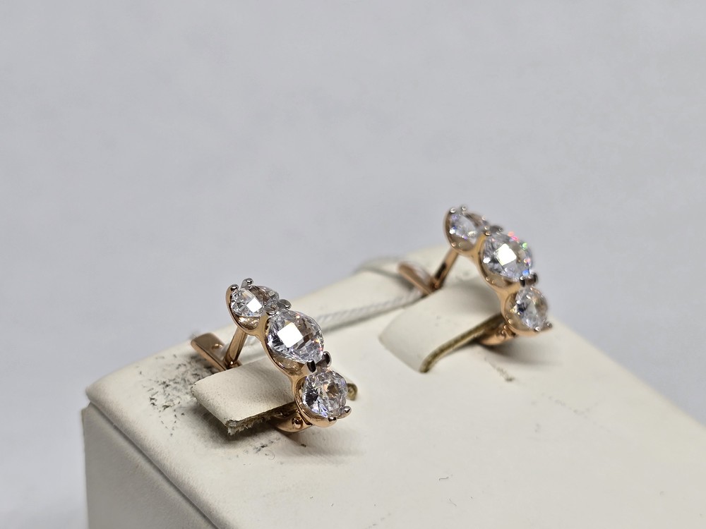 СКМИ585 СЕРЬГИ С КАМНЯМИ (Au 585)