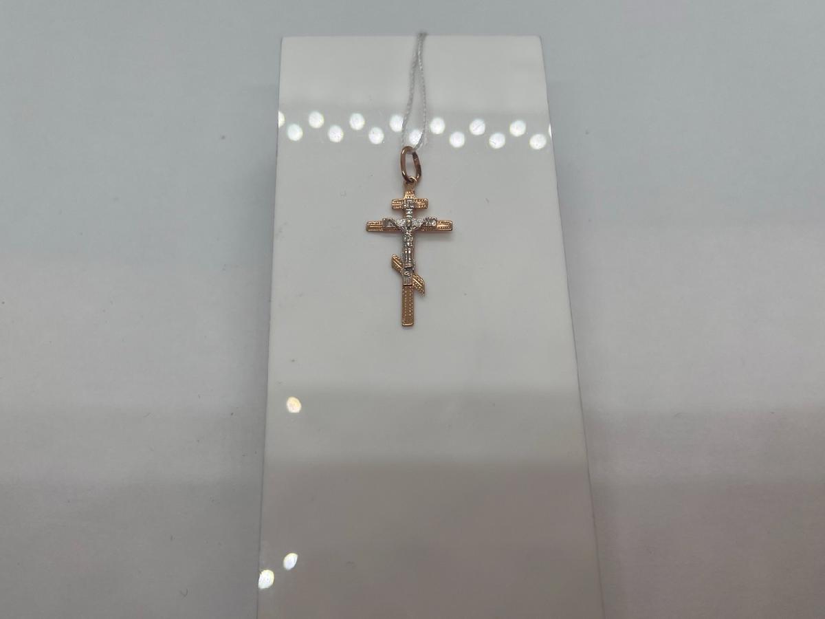 ПОДВЕСКА КРЕСТ БЕЗ КАМНЯ (Au 585)