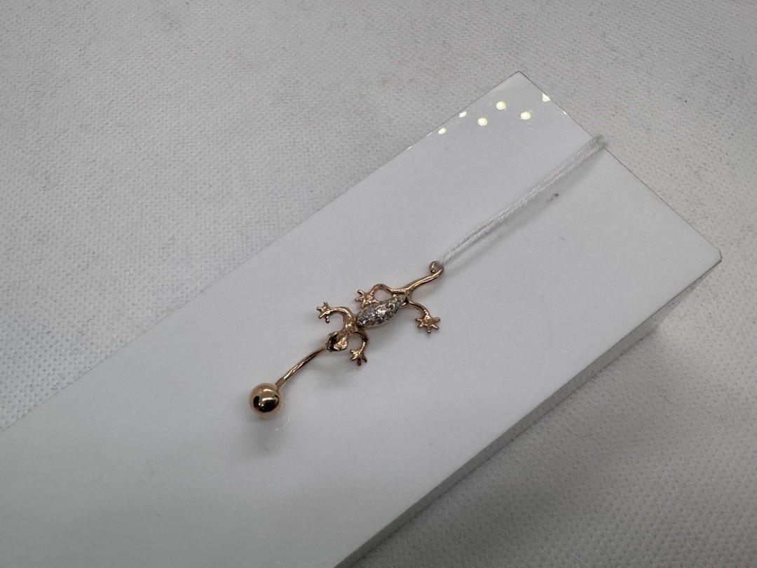 ПИРСИНГ В ПУПОК с камнями (Au 585)