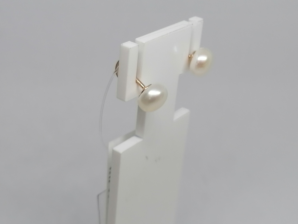 792422 СЕРЬГИ ПУСЕТЫ Жемчуг (Au 585)