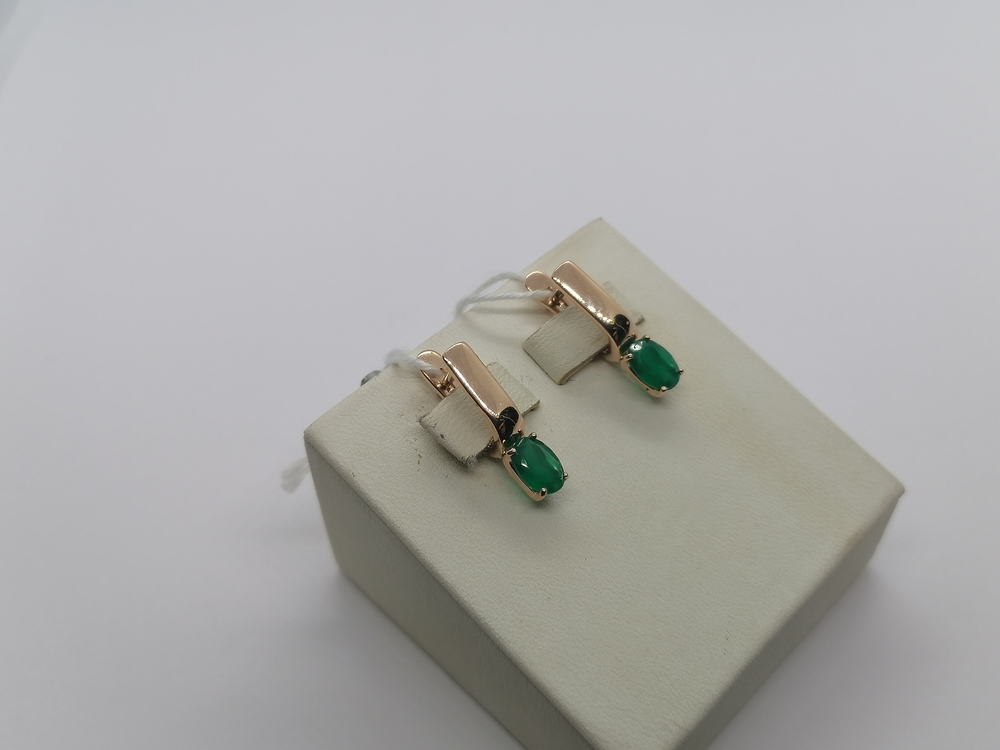 СКМ585 СЕРЬГИ С КАМНЕМ (Au 585)