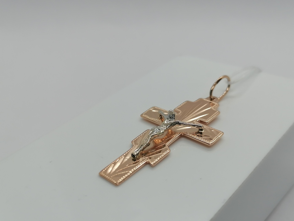 ПОДКБК585 ПОДВЕСКА КРЕСТ БЕЗ КАМНЯ (Au 585)