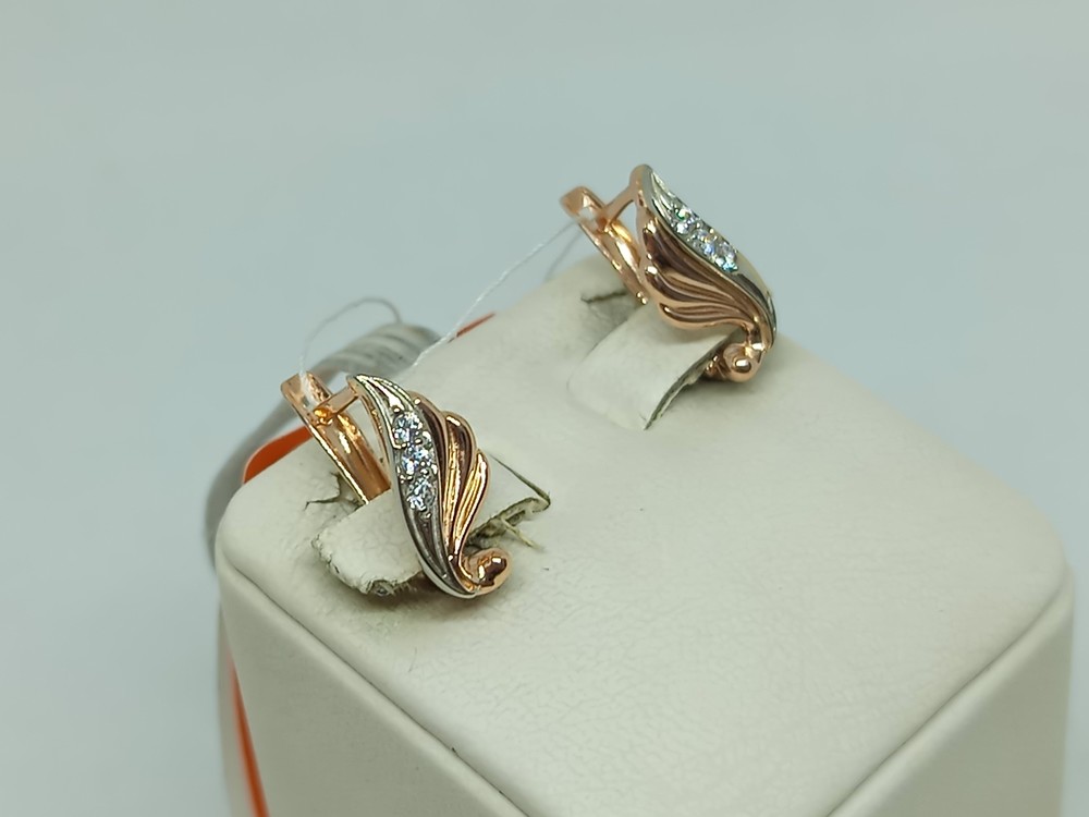 СКМИ585 СЕРЬГИ С КАМНЯМИ (Au 585)