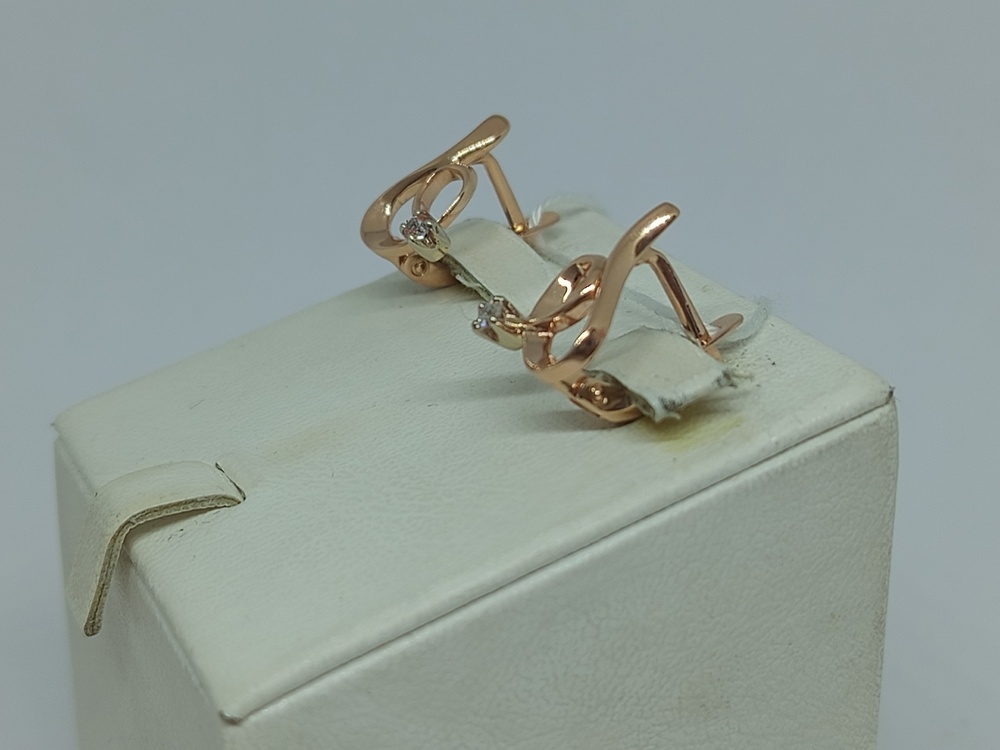 СКМ585 СЕРЬГИ С КАМНЕМ (Au 585)