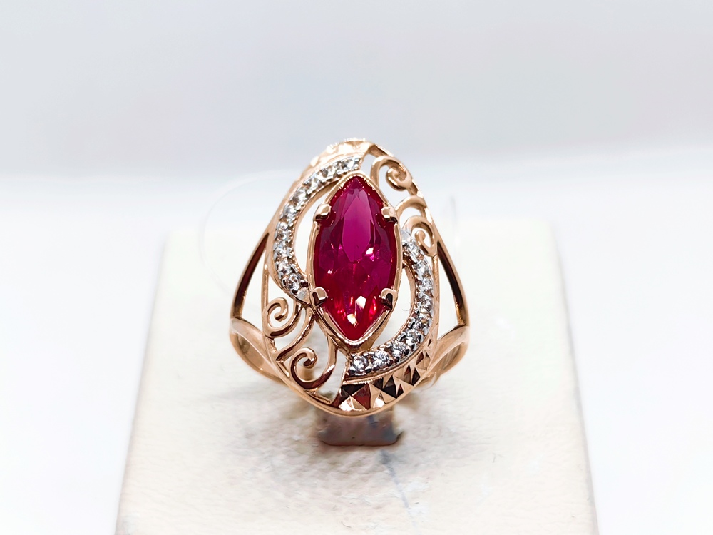 КОЛЬЦО С КАМНЯМИ (Au 585)