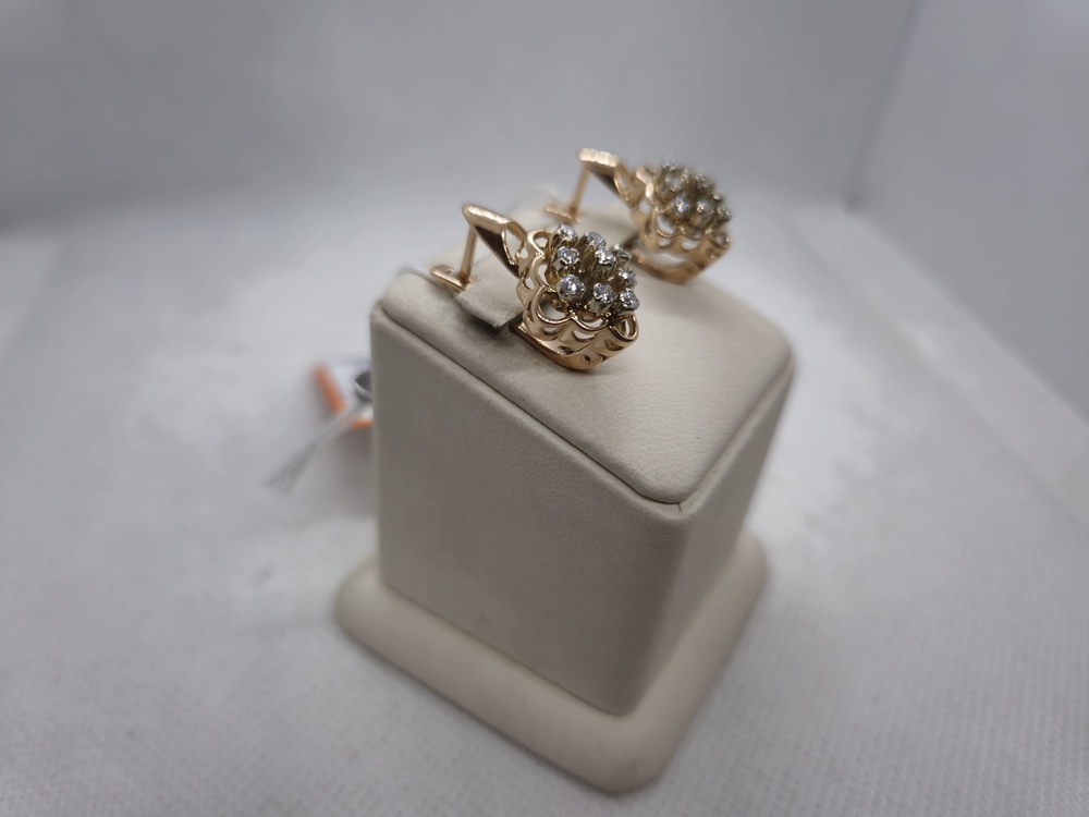 СКМИ585 СЕРЬГИ С КАМНЯМИ (Au 585)