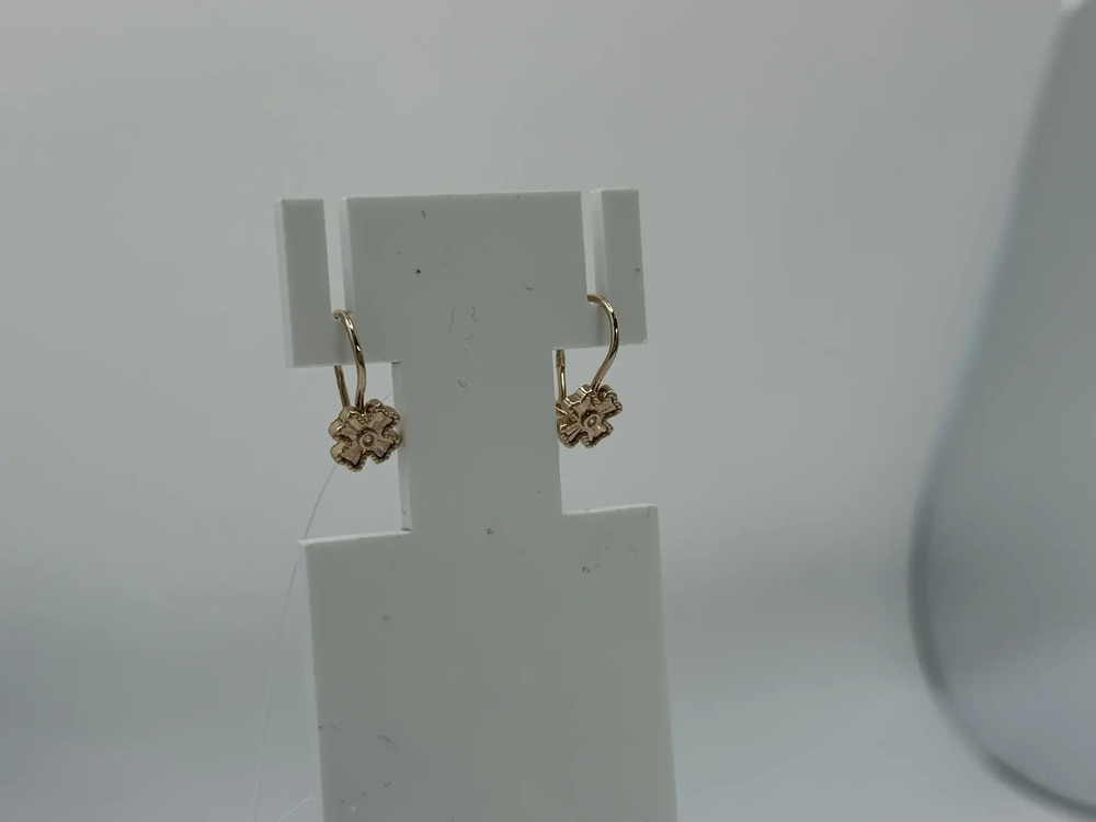 СЕРЬГИ ПЕТЕЛЬКА с камнем (Au 585)