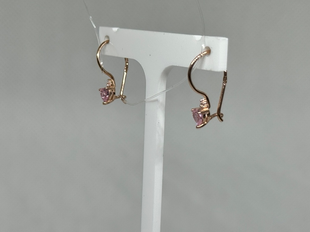 СЕРЬГИ ПЕТЕЛЬКА с камнями (Au 585)