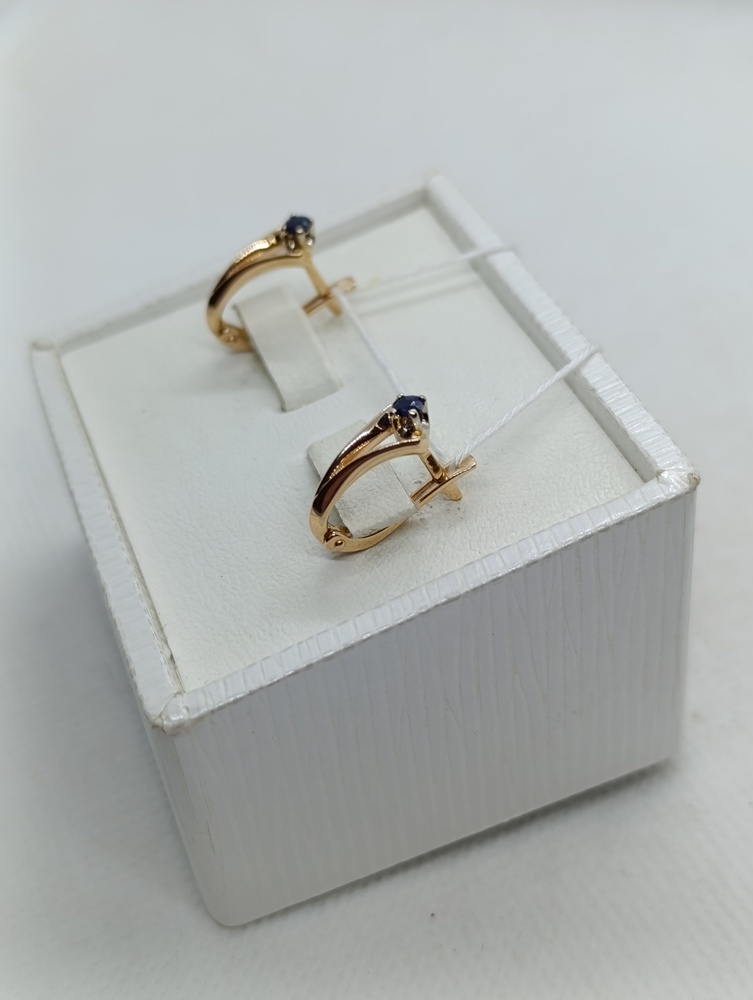 СКМ585 СЕРЬГИ С КАМНЕМ (Au 585)