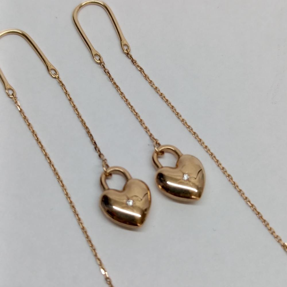 СЕРЬГИ ПРОДЕВКИ с камнем (Au 585)