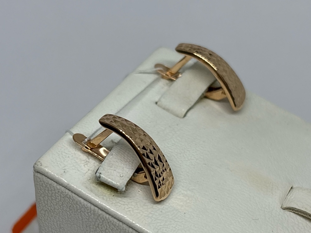 САЛМ585 СЕРЬГИ С АЛМАЗНОЙ ГРАНЬЮ (Au 585)