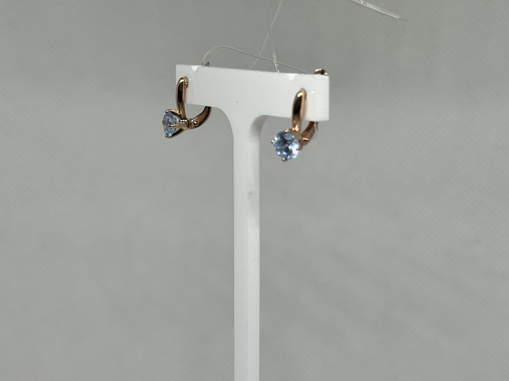 СЕРЬГИ ПЕТЕЛЬКА с камнем (Au 585)