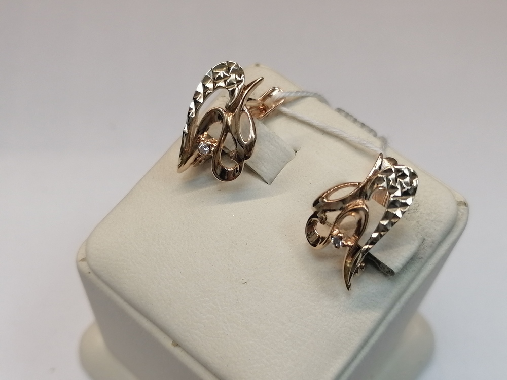 СЕРЬГИ С КАМНЕМ (Au 585)