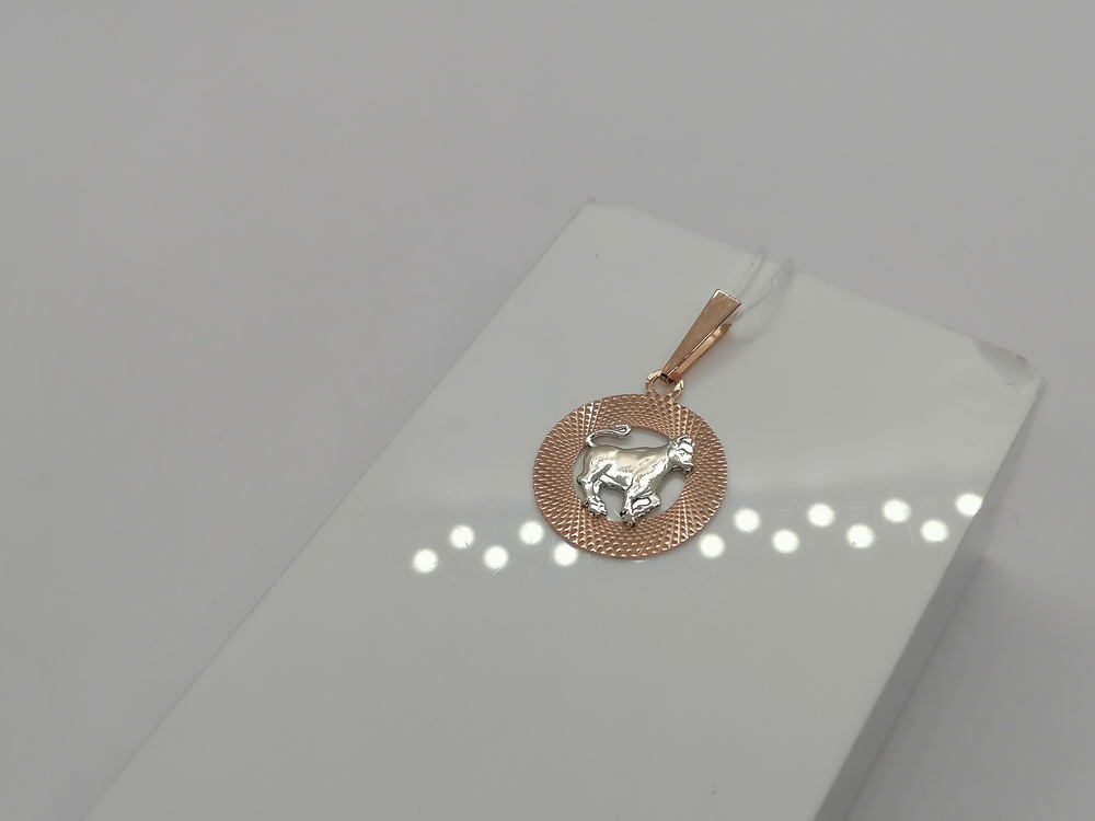 ПОДЗЗТ585 ПОДВЕСКА ЗНАК ЗОДИАКА ТЕЛЕЦ (Au 585)