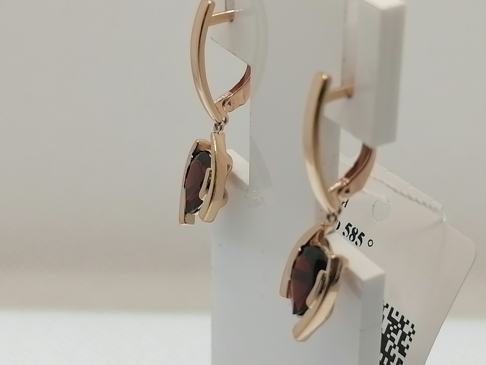 СЕРЬГИ ГРАНАТ (Au 585)