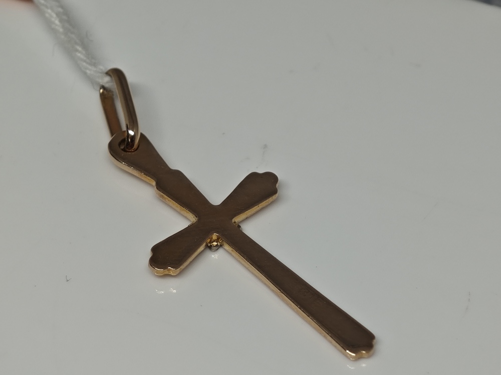 ПОДКБК585 ПОДВЕСКА КРЕСТ БЕЗ КАМНЯ (Au 585)