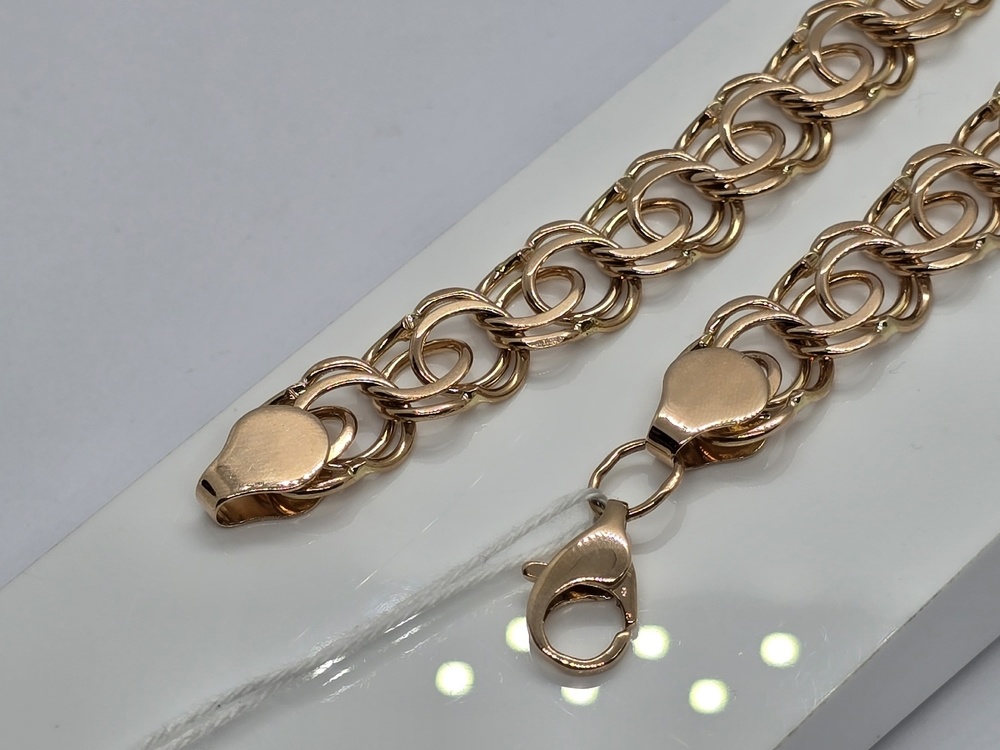 БЛБ585 БРАСЛЕТ ПОЛНОВЕСНЫЙ Бисмарк (Au 585)