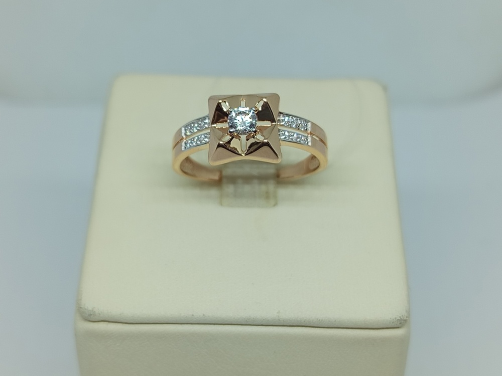 КОЛЬЦО С КАМНЯМИ (Au 585)