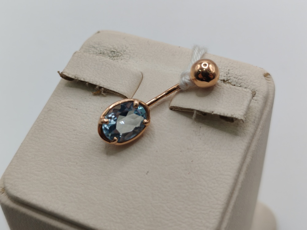 ПИРСИНГ В ПУПОК с камнем (Au 585)