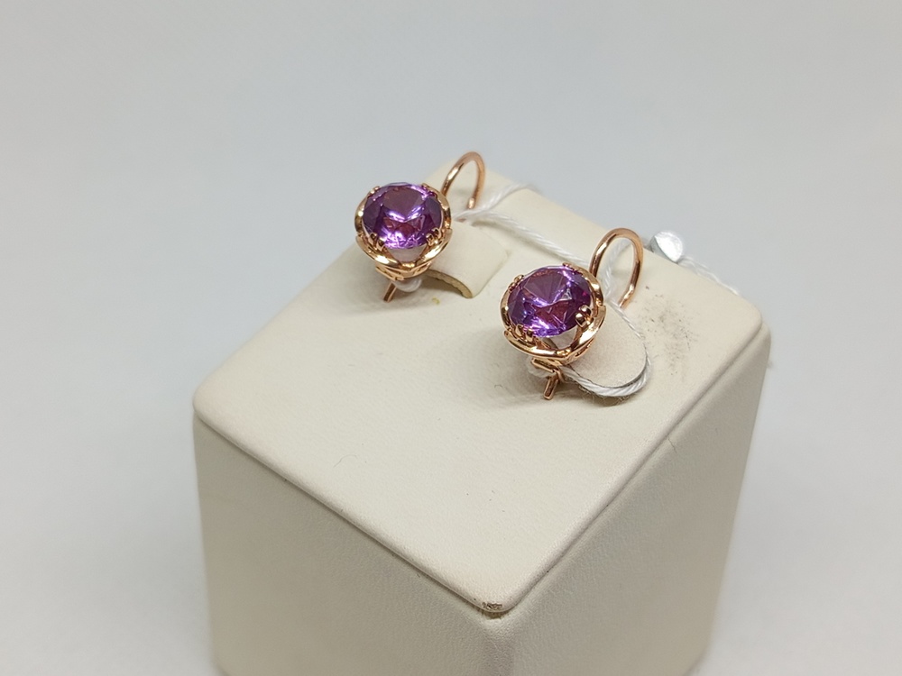 СКМ583 СЕРЬГИ С КАМНЕМ (Au 583)