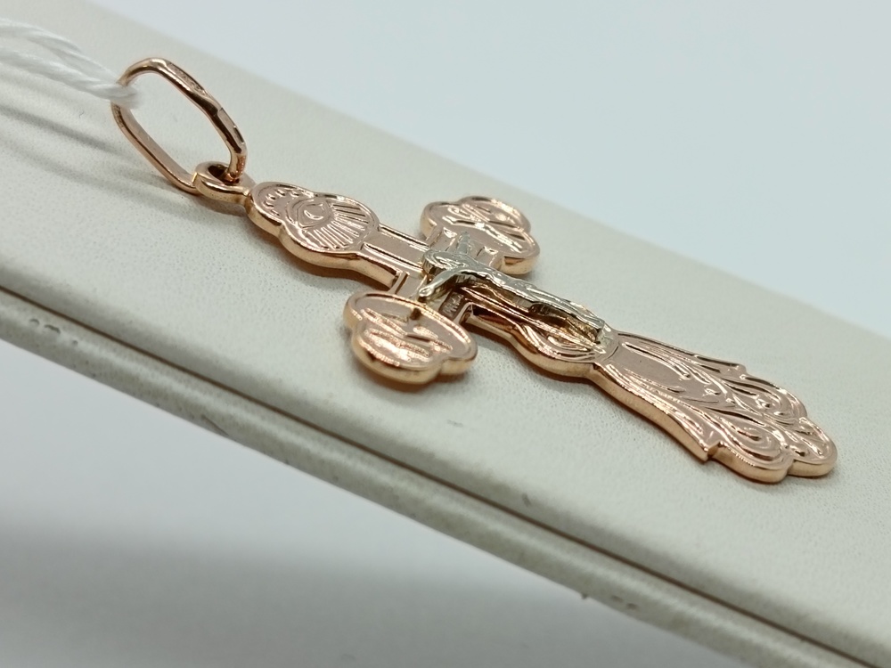 ПОДВЕСКА КРЕСТ БЕЗ КАМНЯ (Au 585)