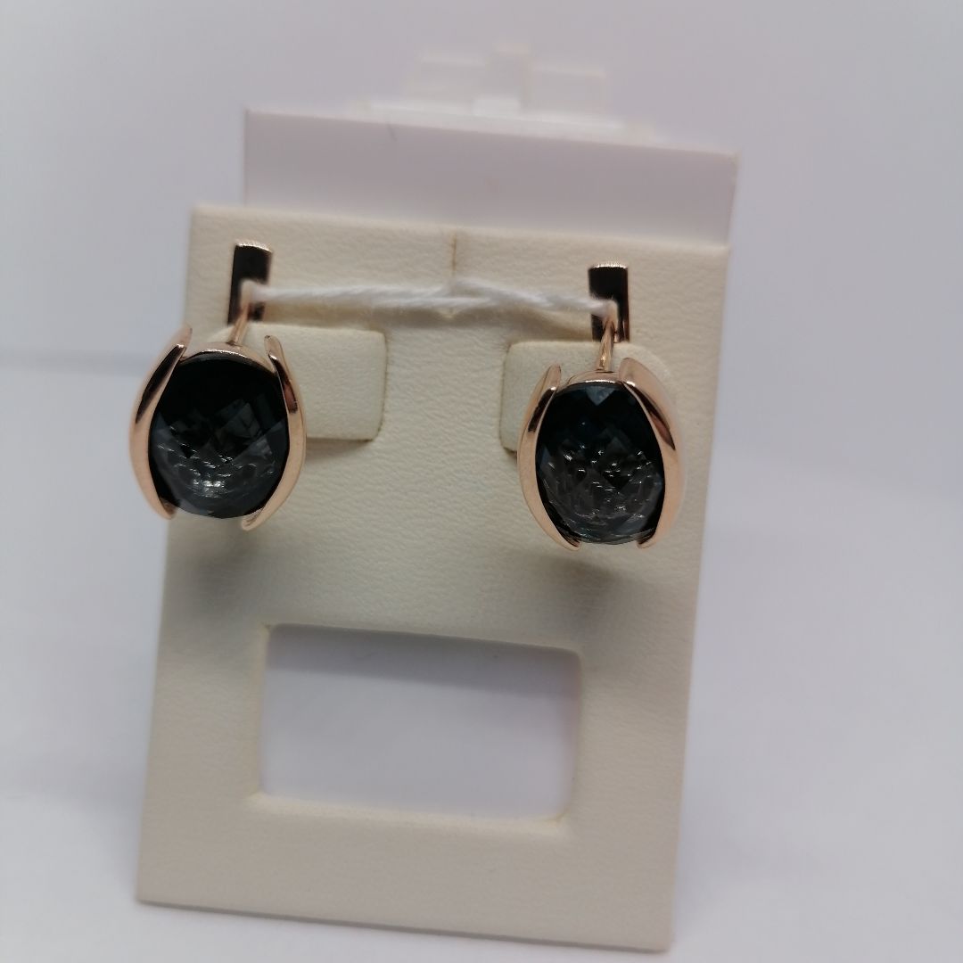 СКМ585 СЕРЬГИ С КАМНЕМ (Au 585)