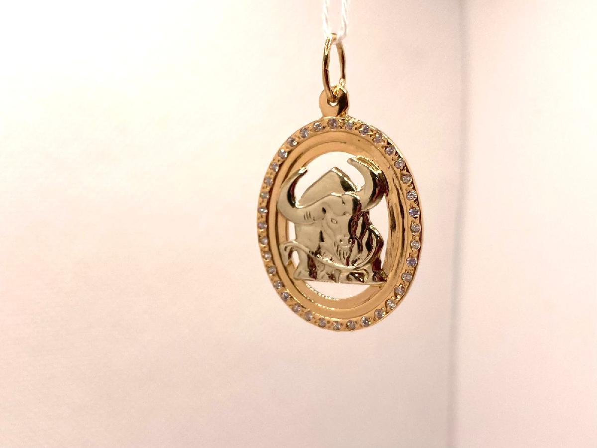 ПОДВЕСКА ЗНАК ЗОДИАКА ТЕЛЕЦ (Au 585)