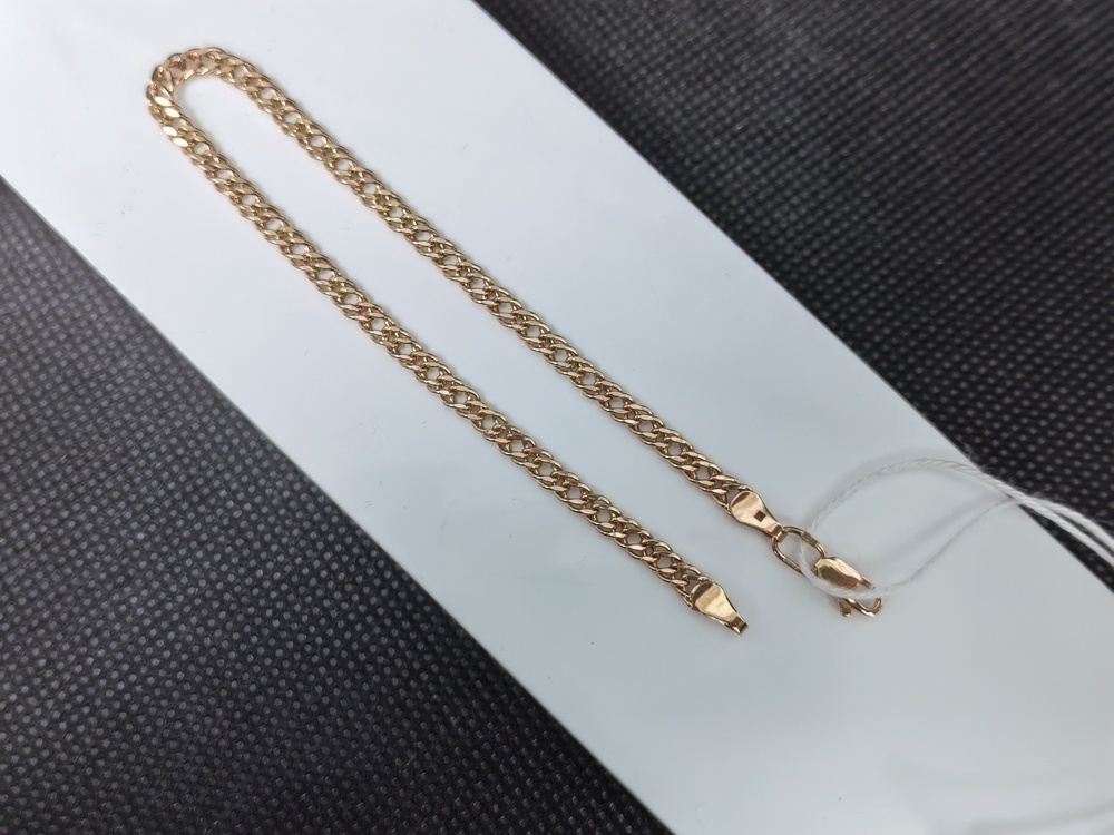 БРАСЛЕТ ПУСТОТЕЛЫЙ Ромб двойной Au 585