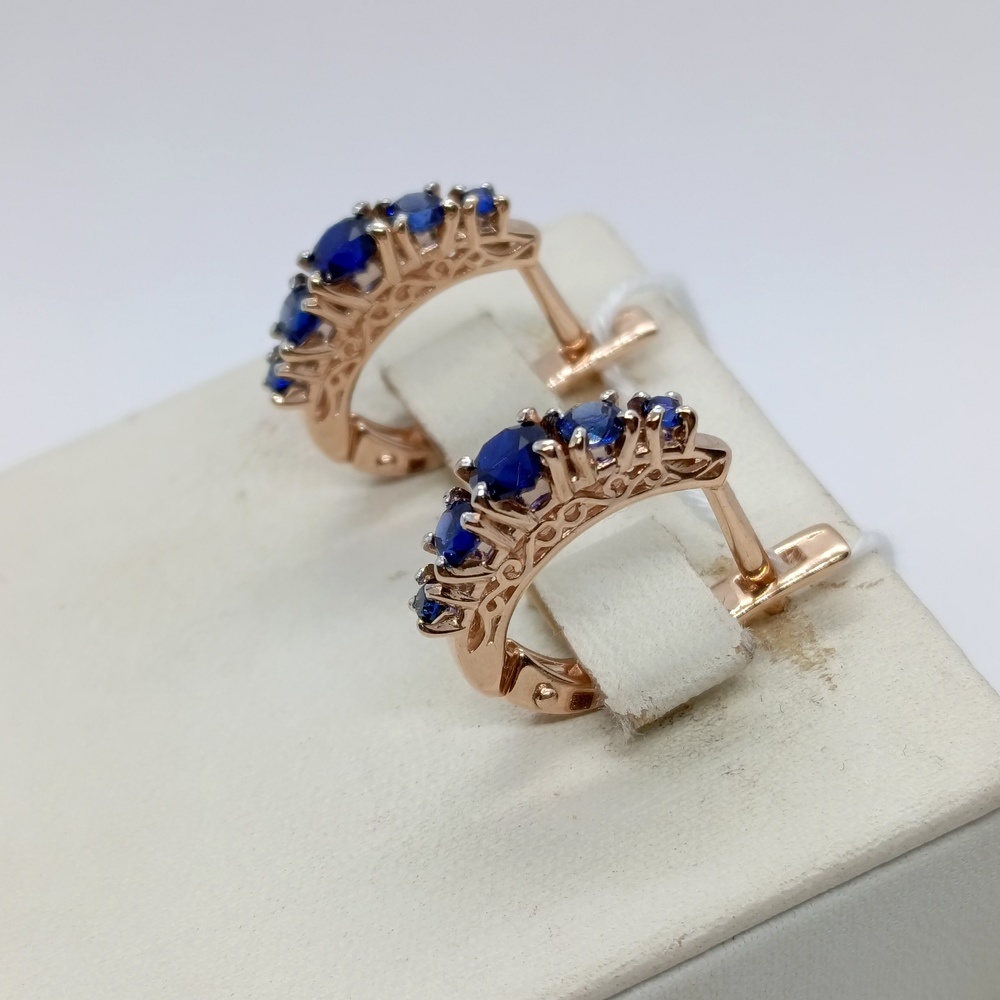 СКМИ585 СЕРЬГИ С КАМНЯМИ (Au 585)