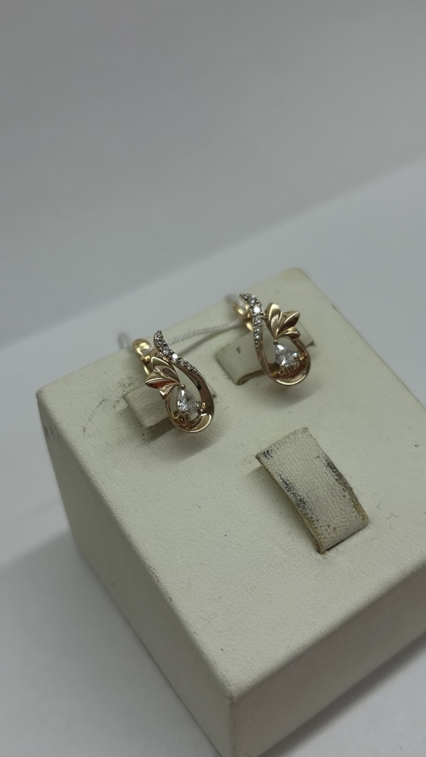 СКМИ585 СЕРЬГИ С КАМНЯМИ (Au 585)