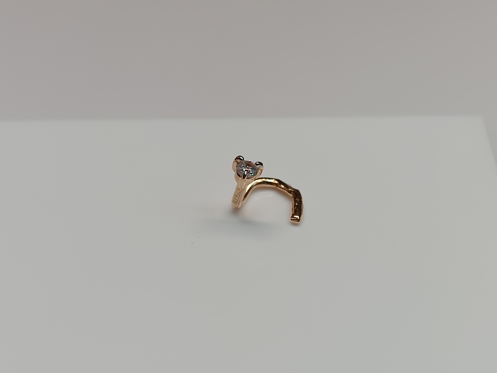 ПИРСИНГ В НОС с камнем (Au 585)