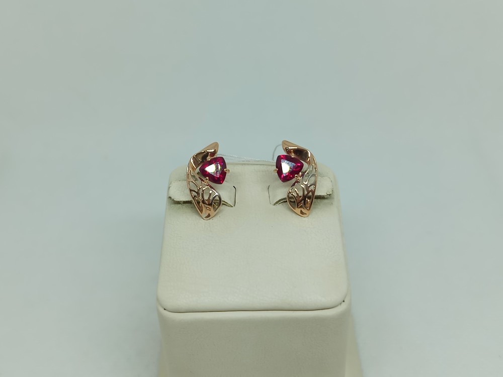 СКМ585 СЕРЬГИ С КАМНЕМ (Au 585)