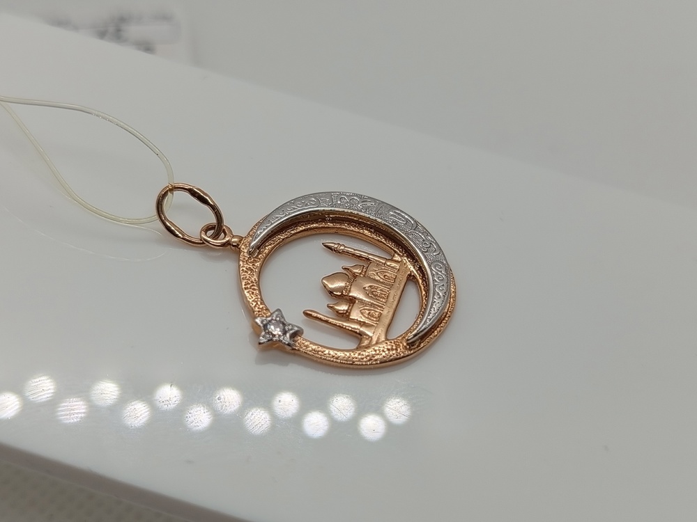 03-0147 ПОДВЕСКА МЕЧЕТЬ с камнем (Au 585)