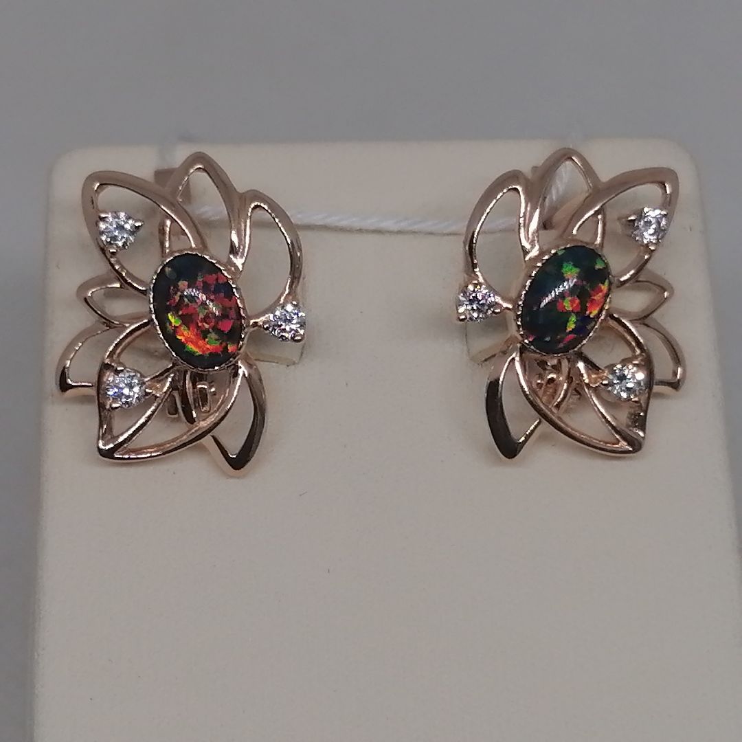 СКМИ585 СЕРЬГИ С КАМНЯМИ (Au 585)