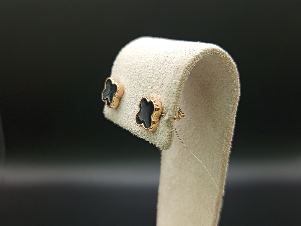 СЕРЬГИ ПУСЕТЫ эмаль (Au 585)