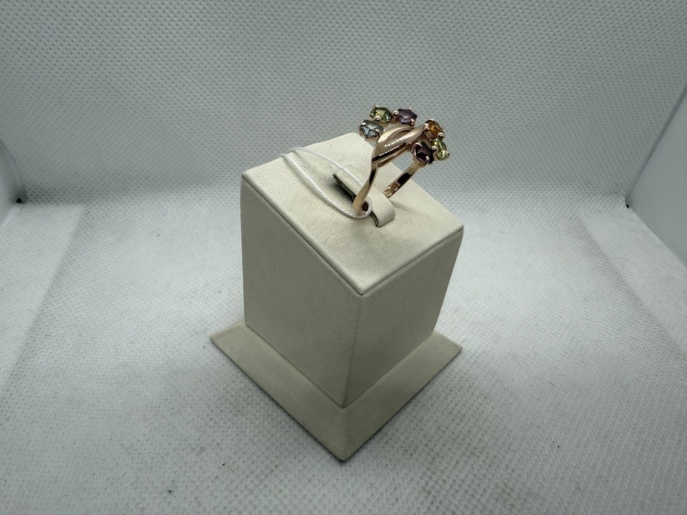 КОЛЬЦО С КАМНЯМИ (Au 585)