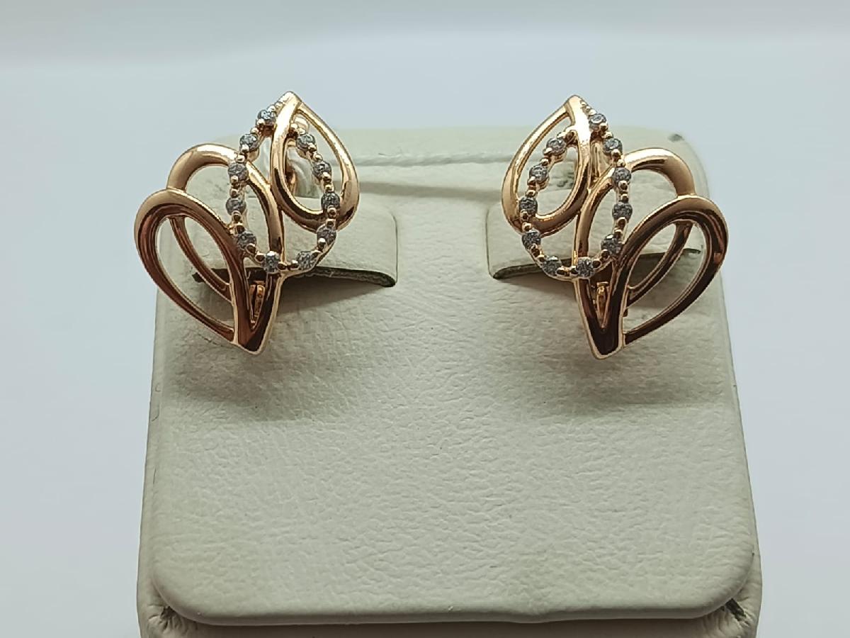 СКМИ585 СЕРЬГИ С КАМНЯМИ (Au 585)