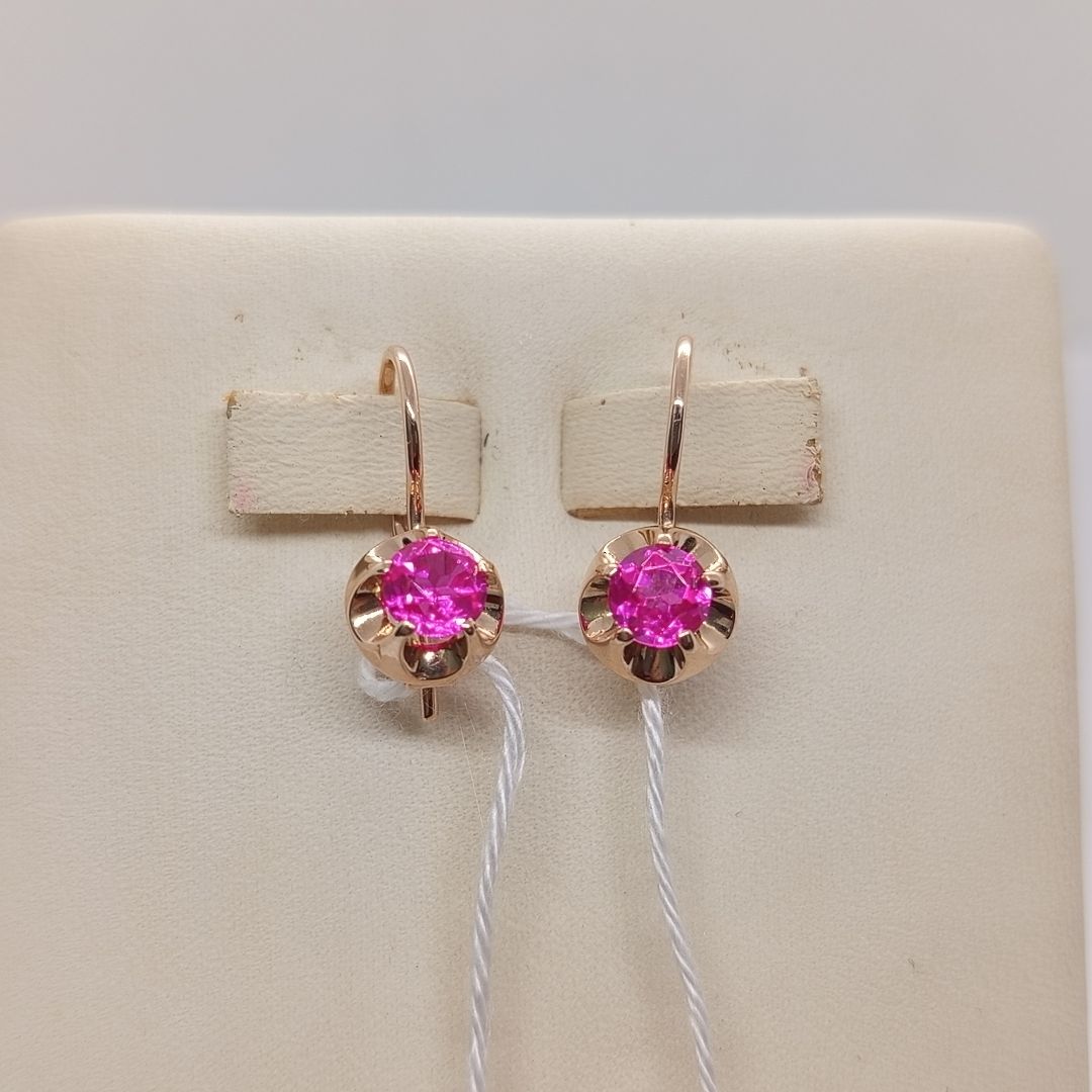 СЕРЬГИ С КАМНЕМ (Au 585)