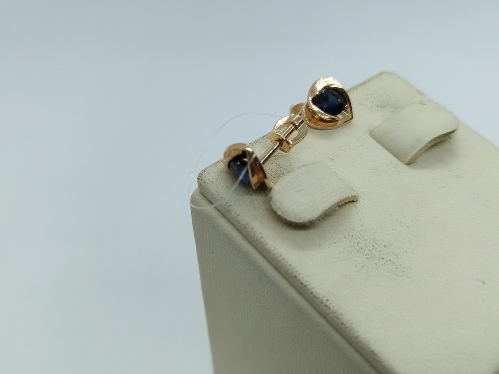 СЕРЬГИ ПУСЕТЫ Сапфир (Au 585)