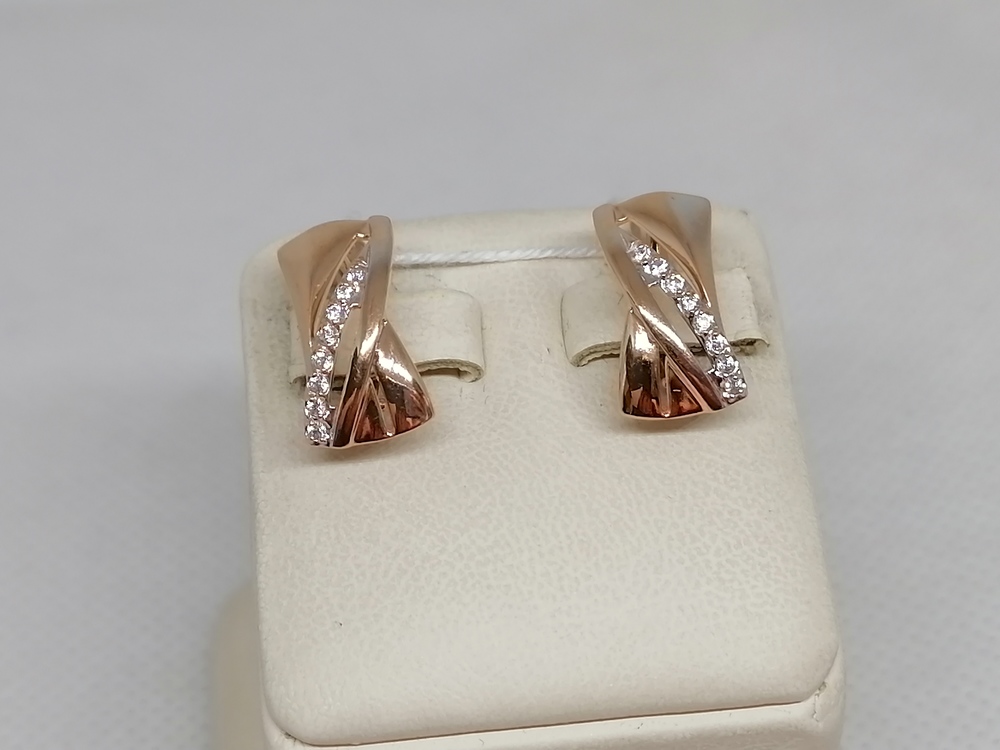 СКМИ585 СЕРЬГИ С КАМНЯМИ (Au 585)